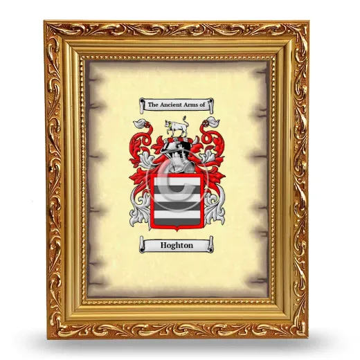 Hoghton Coat of Arms Framed - Gold