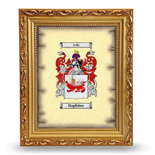 Hogilsbey Coat of Arms Framed - Gold