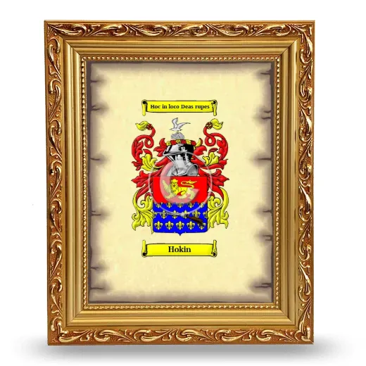Hokin Coat of Arms Framed - Gold