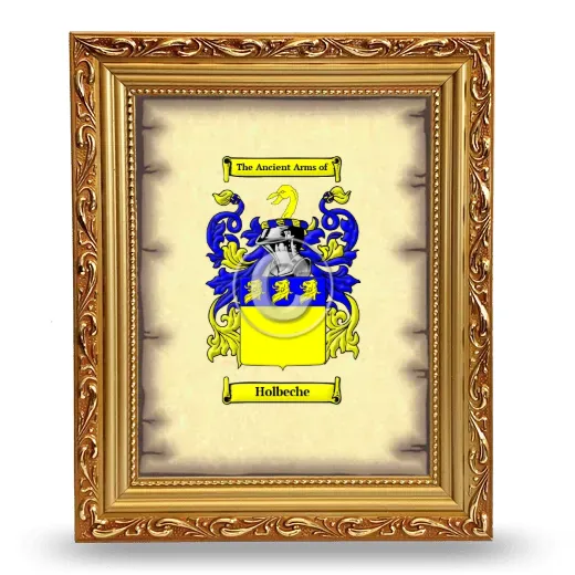 Holbeche Coat of Arms Framed - Gold