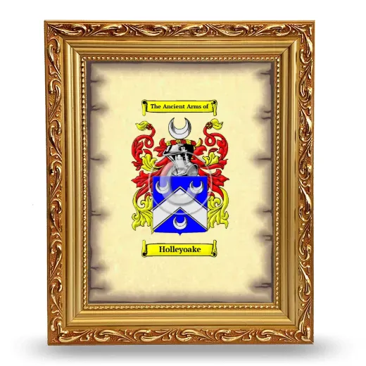 Holleyoake Coat of Arms Framed - Gold