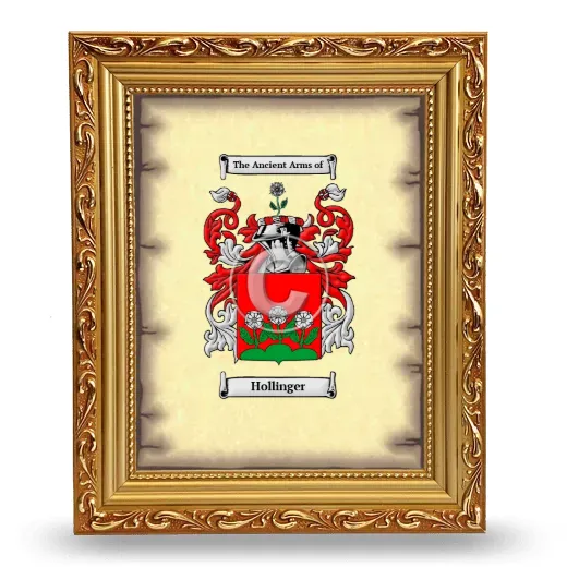 Hollinger Coat of Arms Framed - Gold