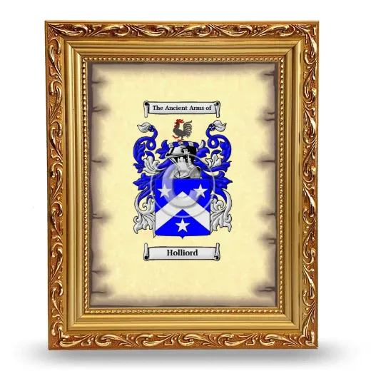 Holliord Coat of Arms Framed - Gold