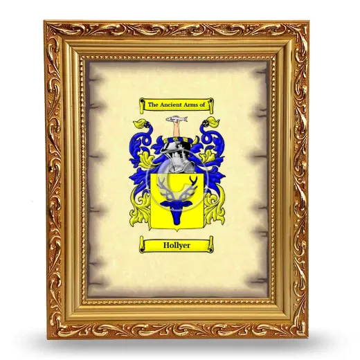 Hollyer Coat of Arms Framed - Gold