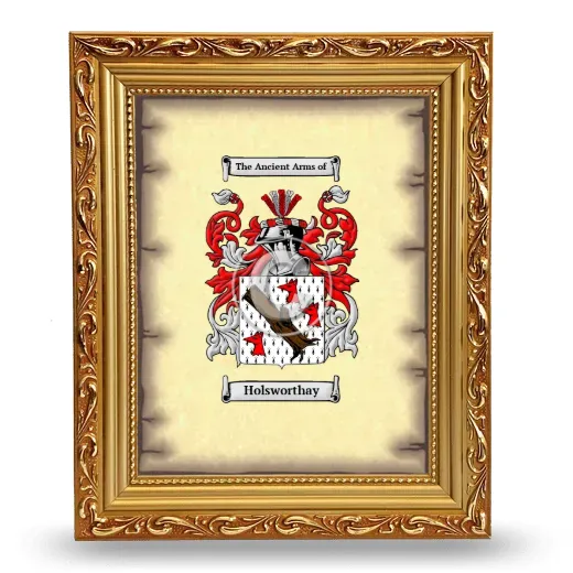 Holsworthay Coat of Arms Framed - Gold