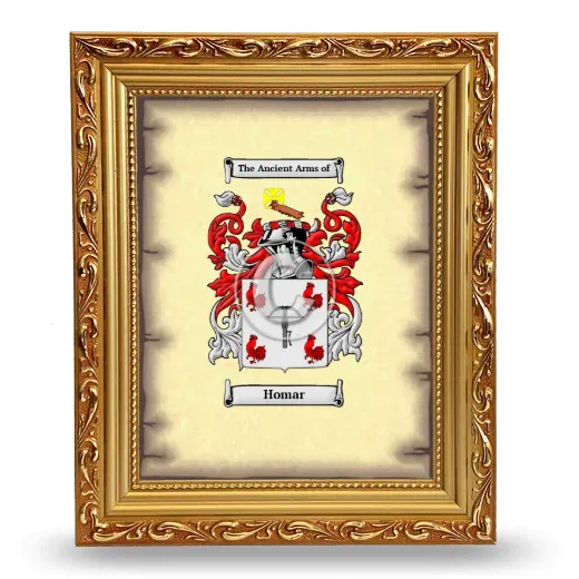 Homar Coat of Arms Framed - Gold