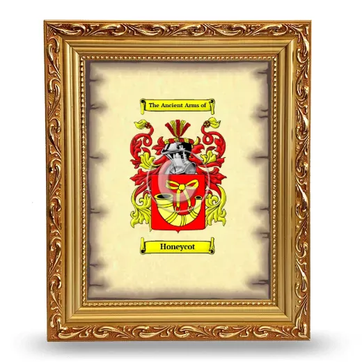 Honeycot Coat of Arms Framed - Gold