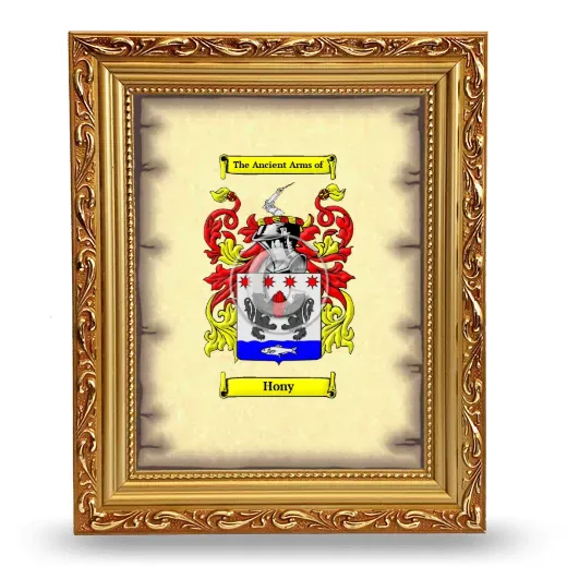 Hony Coat of Arms Framed - Gold
