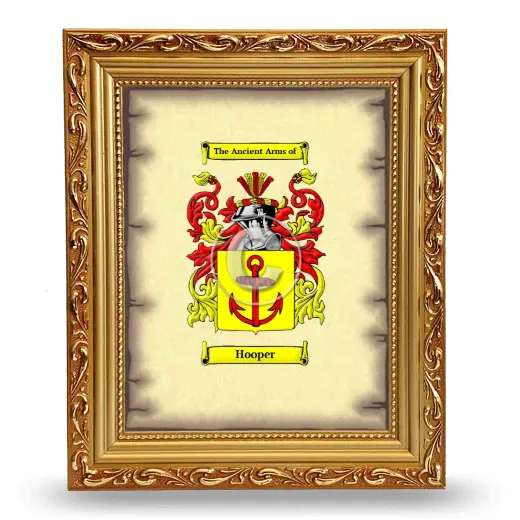 Hooper Coat of Arms Framed - Gold