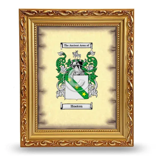 Hooten Coat of Arms Framed - Gold
