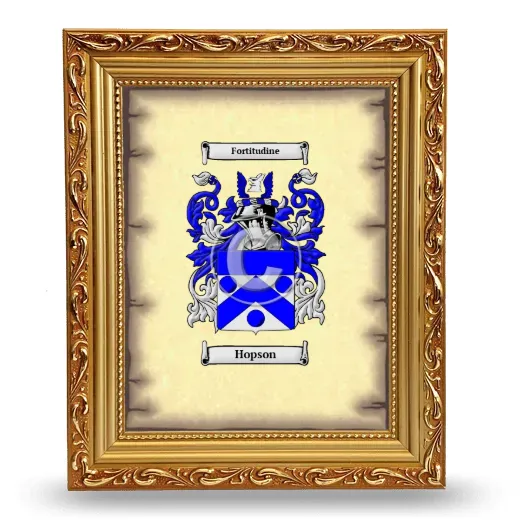Hopson Coat of Arms Framed - Gold