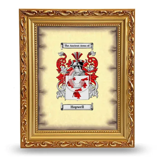 Hopwell Coat of Arms Framed - Gold