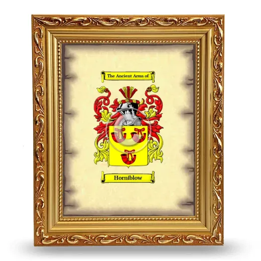 Horniblow Coat of Arms Framed - Gold