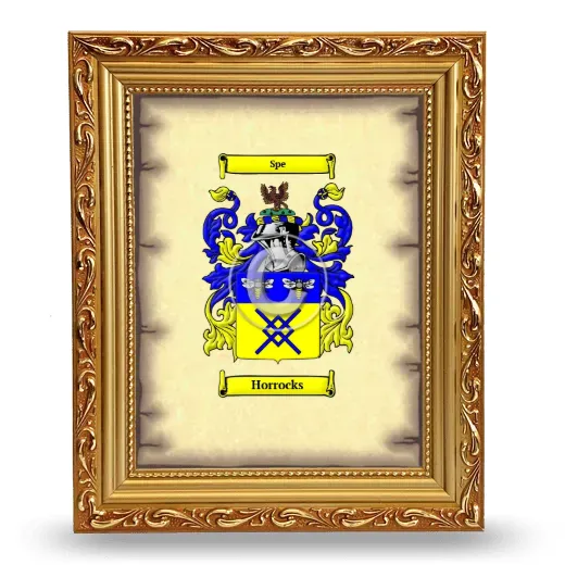 Horrocks Coat of Arms Framed - Gold