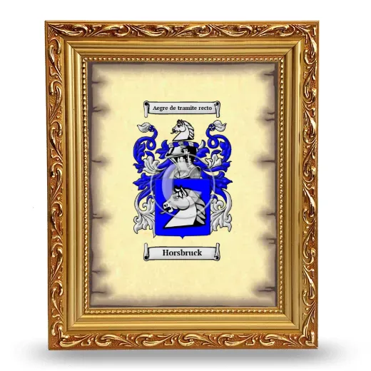 Horsbruck Coat of Arms Framed - Gold