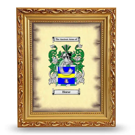 Horse Coat of Arms Framed - Gold
