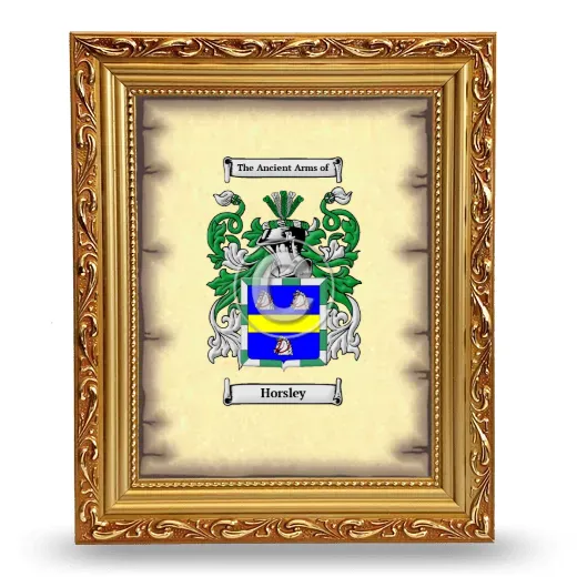 Horsley Coat of Arms Framed - Gold