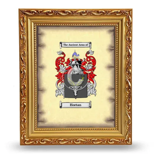 Hortan Coat of Arms Framed - Gold