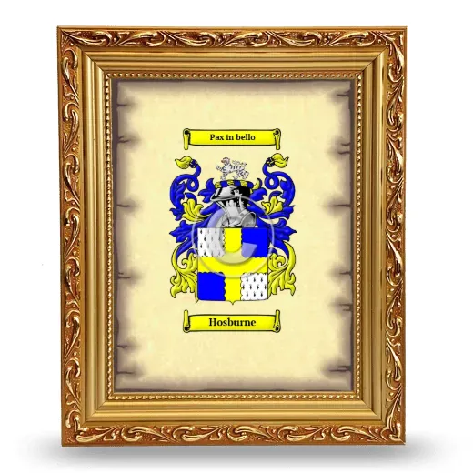 Hosburne Coat of Arms Framed - Gold