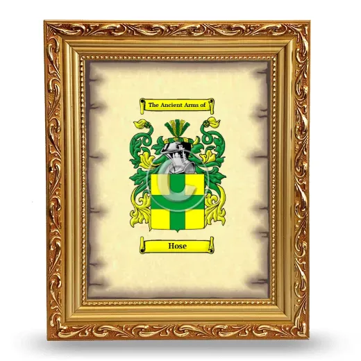 Hose Coat of Arms Framed - Gold