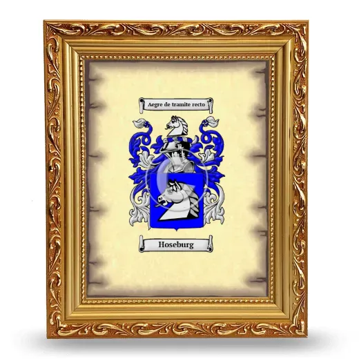 Hoseburg Coat of Arms Framed - Gold