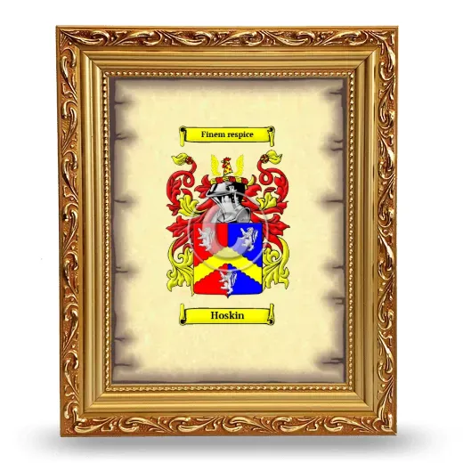 Hoskin Coat of Arms Framed - Gold