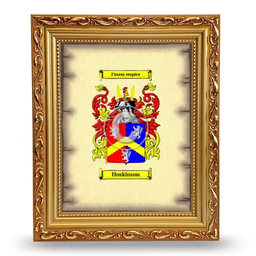 Hoskinson Coat of Arms Framed - Gold