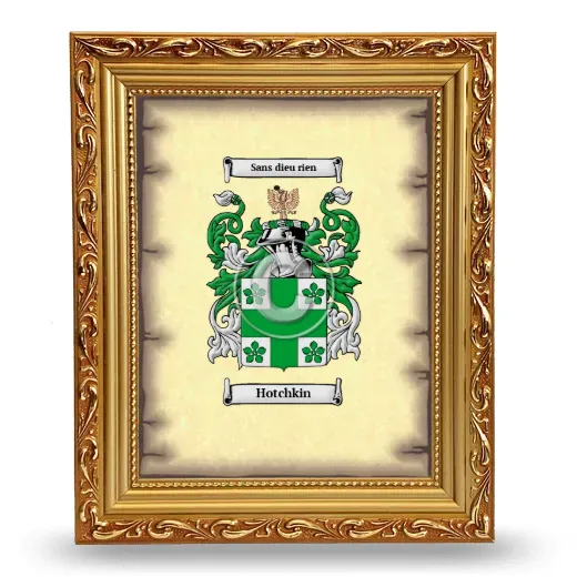 Hotchkin Coat of Arms Framed - Gold