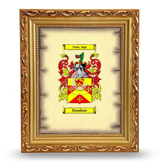 Houdane Coat of Arms Framed - Gold