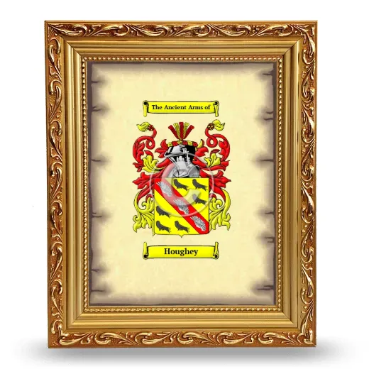 Houghey Coat of Arms Framed - Gold