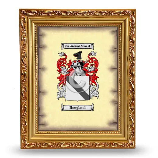 Hougland Coat of Arms Framed - Gold