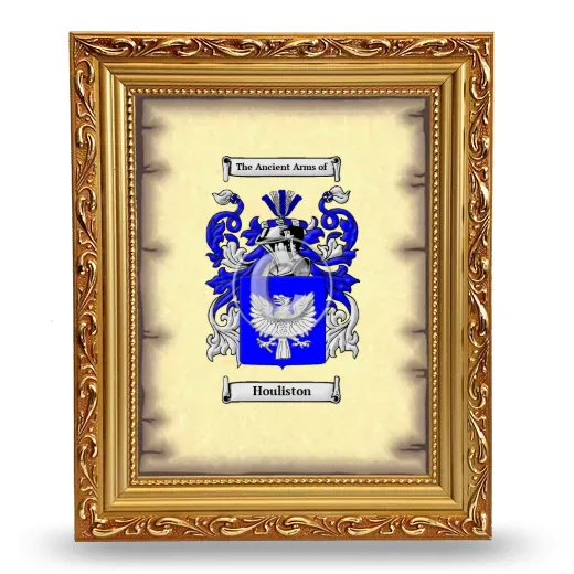 Houliston Coat of Arms Framed - Gold