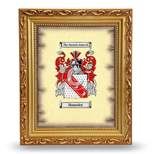 Houseley Coat of Arms Framed - Gold