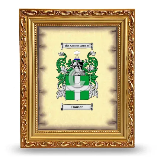 Houser Coat of Arms Framed - Gold