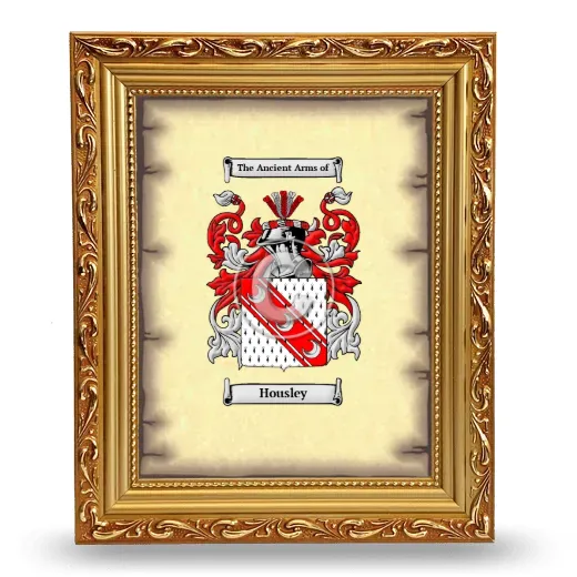 Housley Coat of Arms Framed - Gold