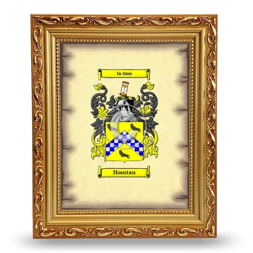Houstan Coat of Arms Framed - Gold
