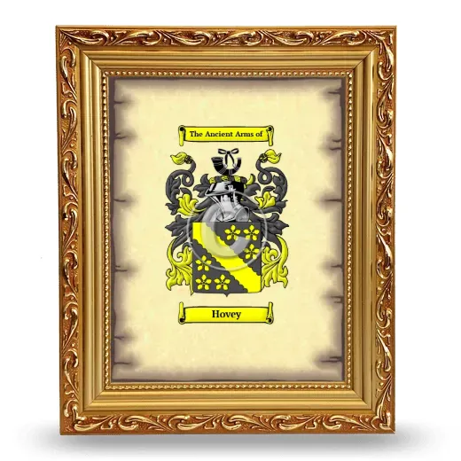Hovey Coat of Arms Framed - Gold