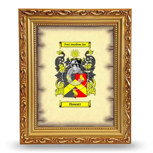 Howatt Coat of Arms Framed - Gold