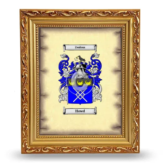 Howd Coat of Arms Framed - Gold