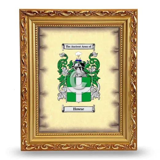Howse Coat of Arms Framed - Gold