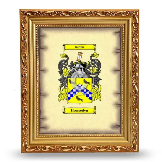 Howsedyn Coat of Arms Framed - Gold
