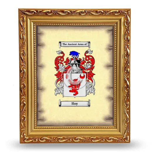 Hoy Coat of Arms Framed - Gold