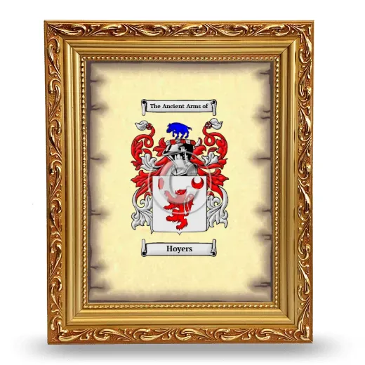 Hoyers Coat of Arms Framed - Gold