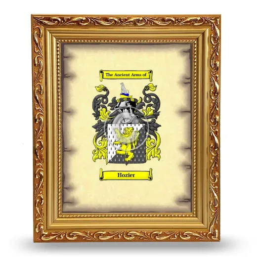 Hozier Coat of Arms Framed - Gold