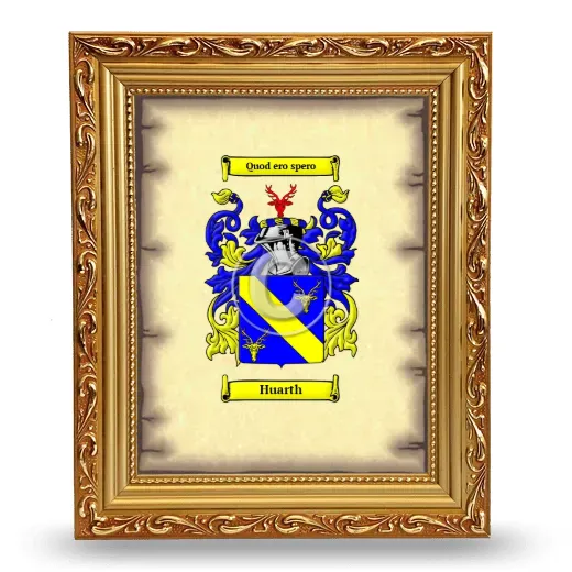 Huarth Coat of Arms Framed - Gold