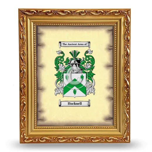 Hucknell Coat of Arms Framed - Gold