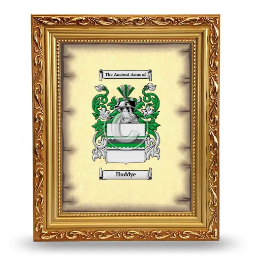 Huddye Coat of Arms Framed - Gold