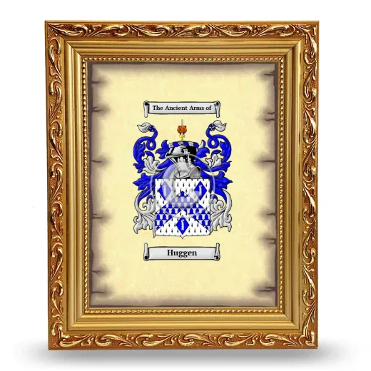 Huggen Coat of Arms Framed - Gold