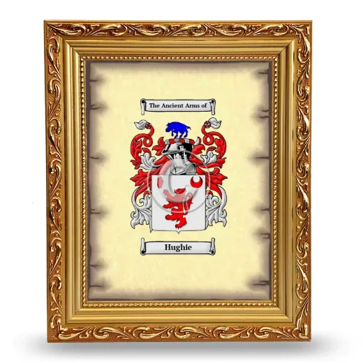 Hughie Coat of Arms Framed - Gold