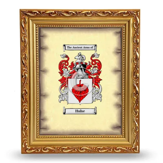 Hulse Coat of Arms Framed - Gold